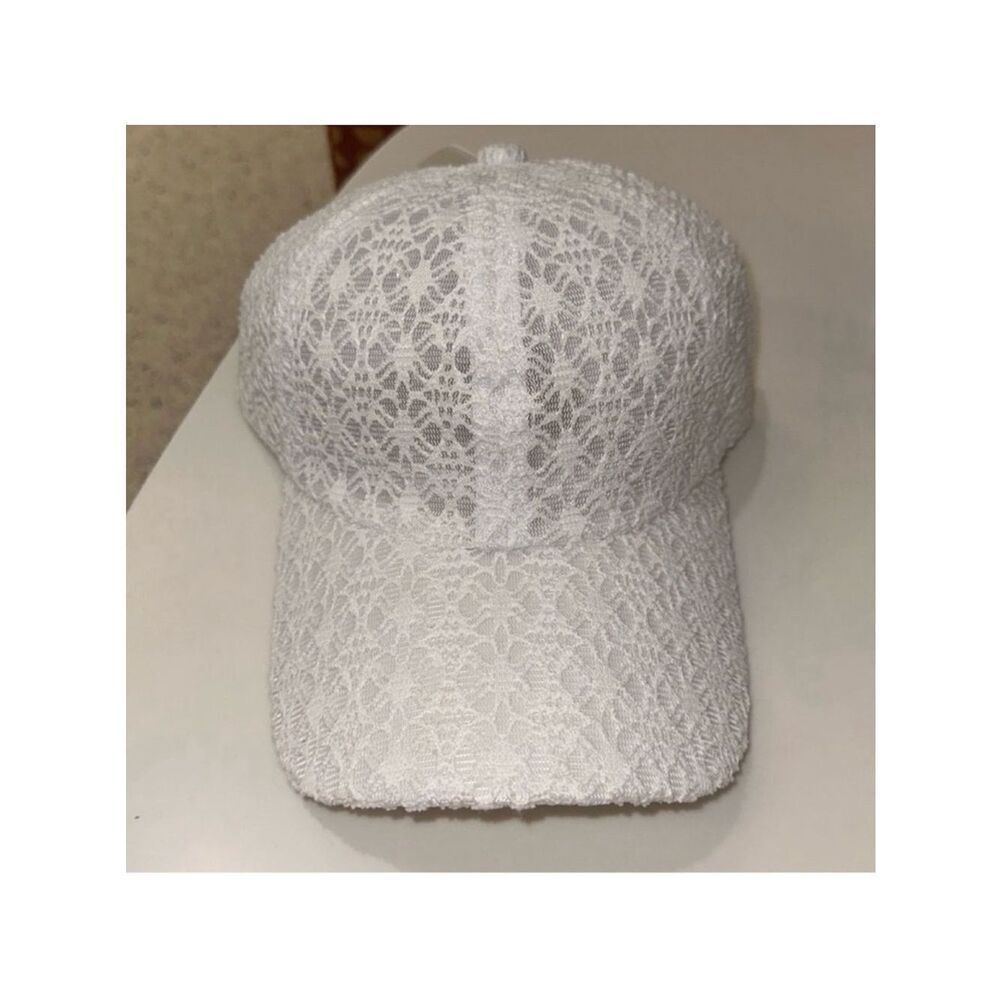 Do everything in Love White Boho Lace Adjustable Baseball Cap